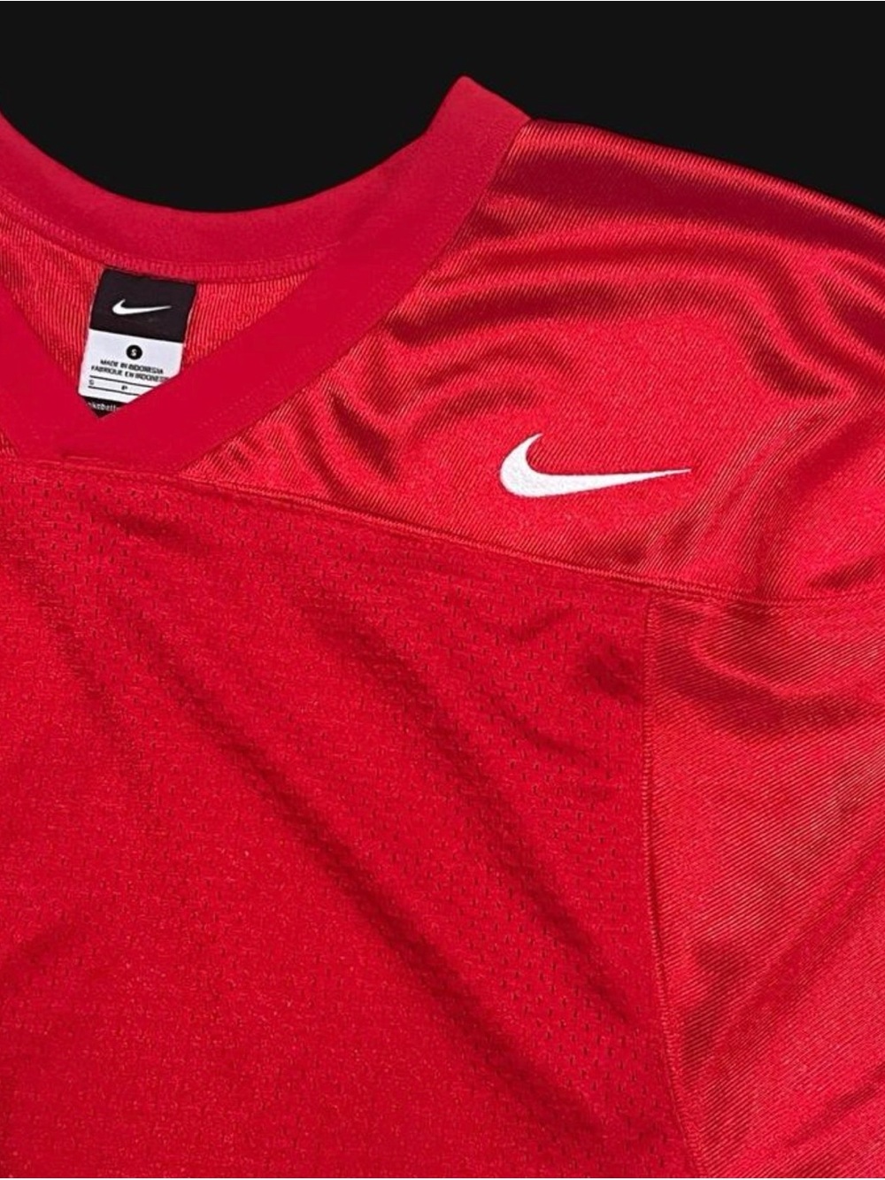 Nike Red Athletic Short Sleeve Jersey with White Swoosh - Picture 2 of 3